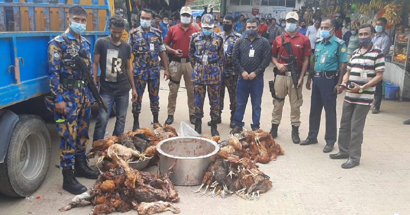 Dead chickens seized from a restaurant near Dhaka Airport-72e647c2cb152f529bb854a30abee8eb1623557815.jpeg